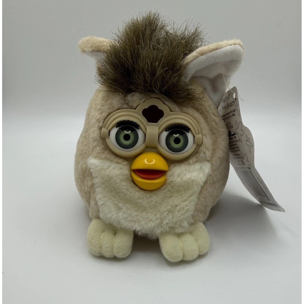 1999 Furby Buddies Small Beanie Plush "More Hungry" NWT Vintage Tan/Brown Retro